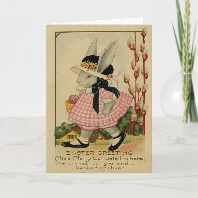 Cartes Pour Fêtes Annuelles Lapin Pâques d'aquarium populaire (Devant)