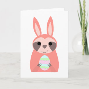 Cartes Pour Fêtes Annuelles Lapin Pâques Rose Sloth