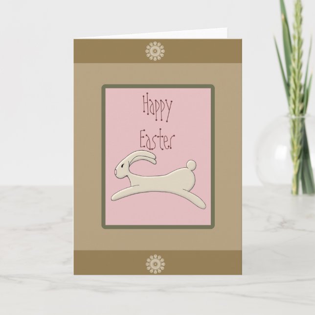 Cartes Pour Fêtes Annuelles Lapin primitif de Pâques (Devant)