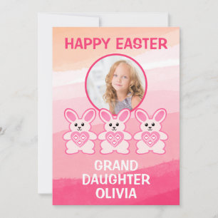 Cartes Pour Fêtes Annuelles Lapin Rose Lapin Grandgirl Photo Pâques