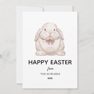 Cartes Pour Fêtes Annuelles Lapin Simple Moderne Élégant Joyeuses Pâques Photo