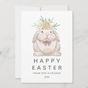 Cartes Pour Fêtes Annuelles Lapin Simple Moderne Élégant Joyeux Pâques Photo