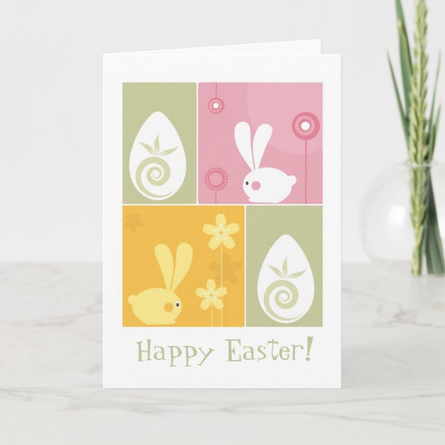 Cartes Pour Fêtes Annuelles Lapins de Pâques (Devant)