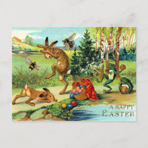 Cartes Pour Fêtes Annuelles Lapins de Pâques avec des oeufs