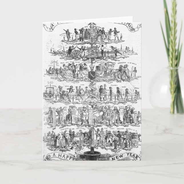 Cartes Pour Fêtes Annuelles L'arbre de Noël (Devant)