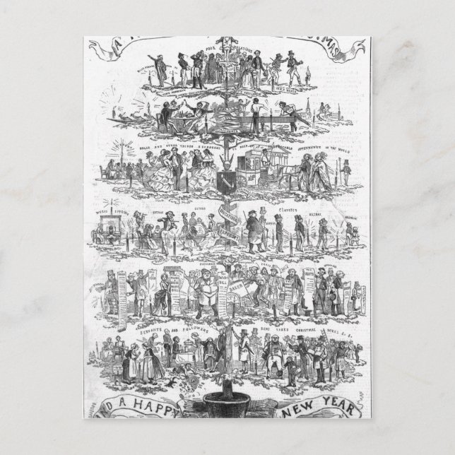 Cartes Pour Fêtes Annuelles L'arbre de Noël (Devant)