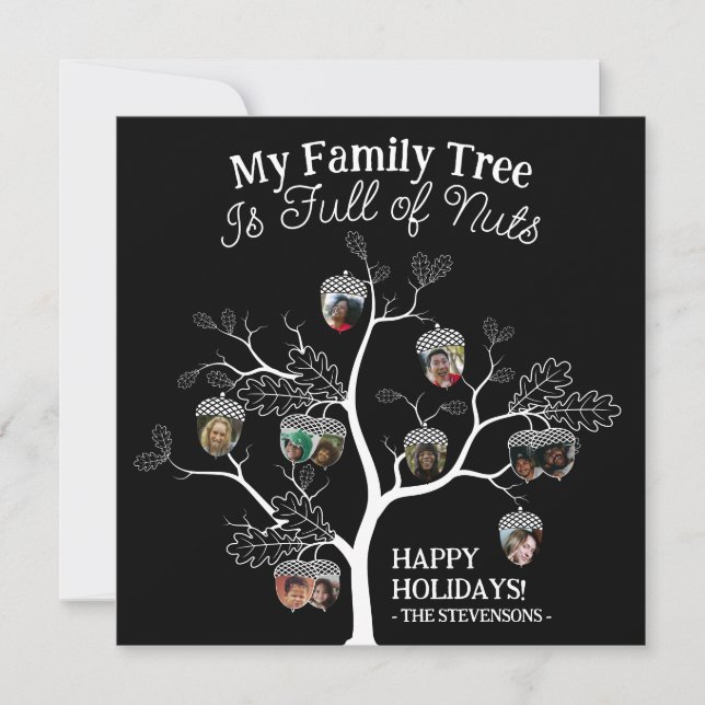 Cartes Pour Fêtes Annuelles L'arbre généalogique de la famille de photos noire (Devant)