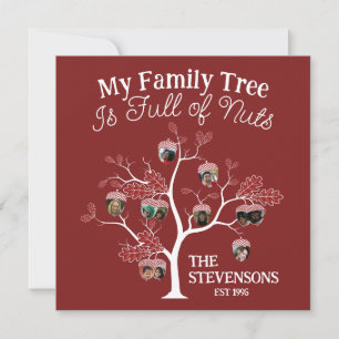 Cartes Pour Fêtes Annuelles L'arbre généalogique de la famille de photos rouge