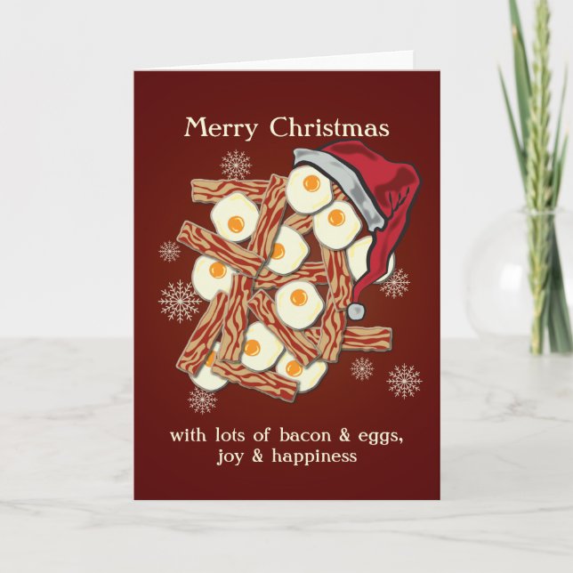 Cartes Pour Fêtes Annuelles Lard et Noël d'oeufs Joyeux (Devant)