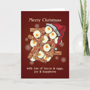 Cartes Pour Fêtes Annuelles Lard et Noël d'oeufs Joyeux