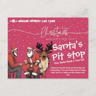Cartes Pour Fêtes Annuelles L'arrêt de Santa   Révision de Noël automobile