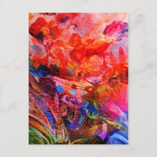 Cartes Pour Fêtes Annuelles L'art floral du Phoenix Rising Flame