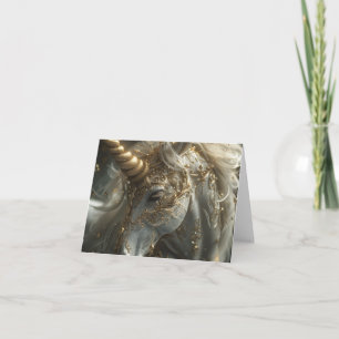 Cartes Pour Fêtes Annuelles L'Art numérique blanc de la licorne