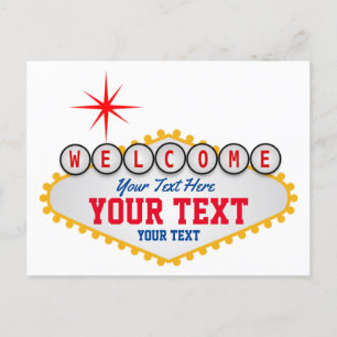 Cartes Pour Fêtes Annuelles Las Vegas Affiche de bienvenue Votre texte