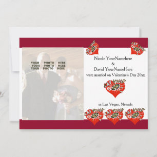 Cartes Pour Fêtes Annuelles Las Vegas Valentine Wedding Announcement