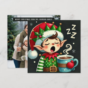 Cartes Pour Fêtes Annuelles L'Assistant Somnolent du Père Noël