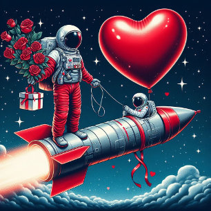 Cartes Pour Fêtes Annuelles L'astronaute fantaisiste Valentine