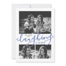Laughing All Way 3-Photo Snowy Blue Christmas
