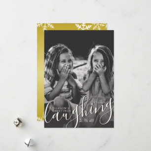 Cartes Pour Fêtes Annuelles Laughing All Way Joyeuses Fêtes d'or Photo
