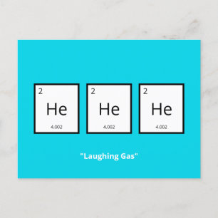 Cartes Pour Fêtes Annuelles Laughing Gas Helium   Humoristique Science Pun Hol