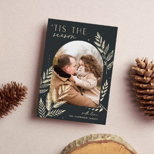 Cartes Pour Fêtes Annuelles Laurel d'hiver   Tis the Season Photo