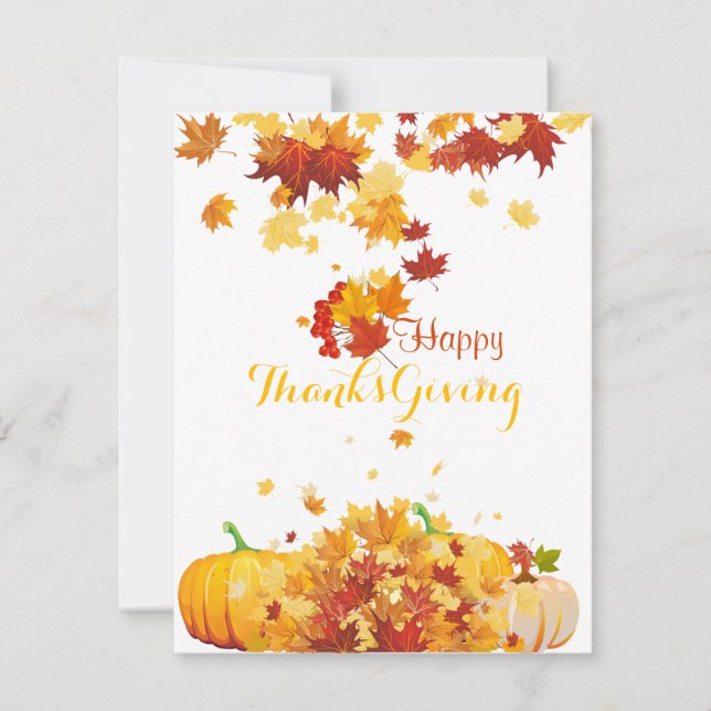 Cartes Pour Fêtes Annuelles L'automne de Thanksgiving La chute des Feuilles et (Devant)