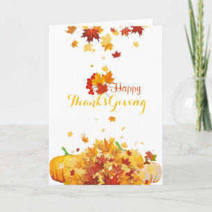 Cartes Pour Fêtes Annuelles L'automne de Thanksgiving Les Feuilles et les Citr