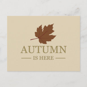 Cartes Pour Fêtes Annuelles L'automne est ici aquarelle feuilles tombent octob