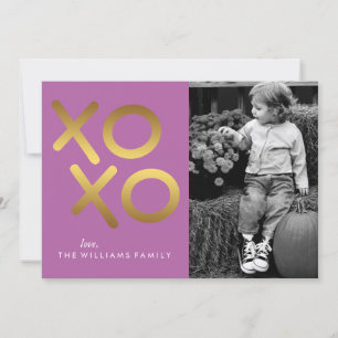 Cartes Pour Fêtes Annuelles Lavande et or imprimé XOXO Valentine's Day
