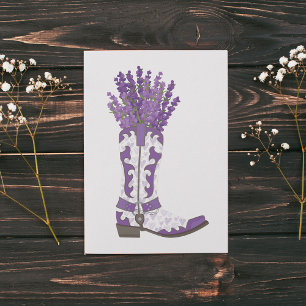Cartes Pour Fêtes Annuelles Lavender Cowboy Boot