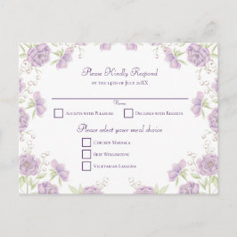 Cartes Pour Fêtes Annuelles Lavender Purple Rose Wedding RSVP