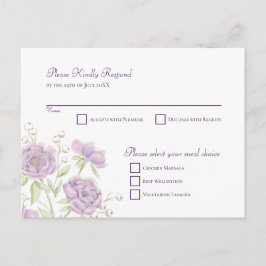 Cartes Pour Fêtes Annuelles Lavender Purple Rose Wedding RSVP Reply