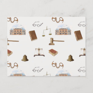 Cartes Pour Fêtes Annuelles Law Scales Gavel Juridique Antique Motif