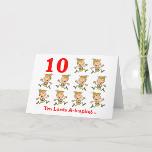 Cartes Pour Fêtes Annuelles Le 10e jour de Noël, dix seigneurs a-saut