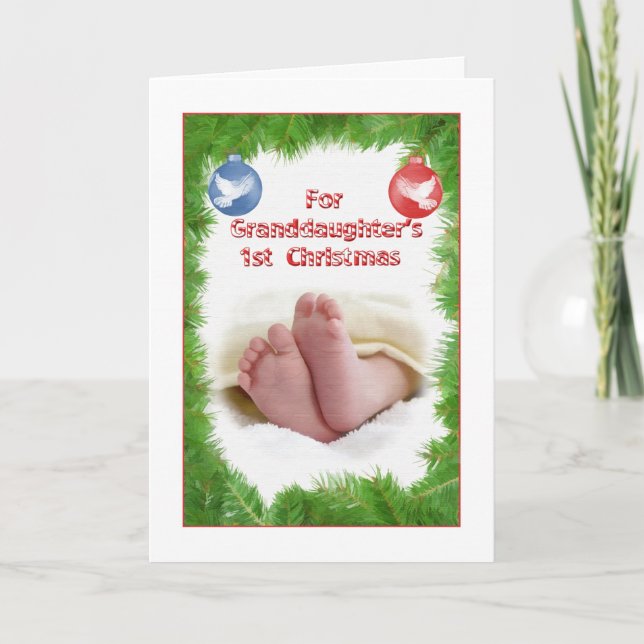 Cartes Pour Fêtes Annuelles Le 1er Noël de ma petite-fille (Devant)