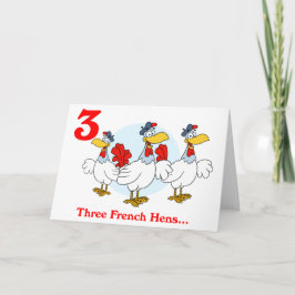 Cartes Pour Fêtes Annuelles Le 3e jour de Noël trois poules françaises