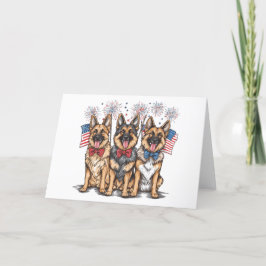 Cartes Pour Fêtes Annuelles Le 4 Juillet Chiens De Berger Allemands