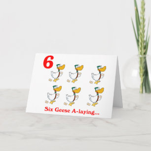 Cartes Pour Fêtes Annuelles Le 6e jour de Noël six oies pondeuses