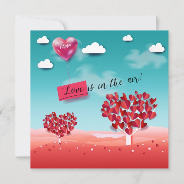 Cartes Pour Fêtes Annuelles Le "amour est dans le ciel ! " (Devant)
