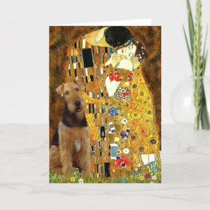 Cartes Pour Fêtes Annuelles Le Baiser - Airedale Terrier (#1)