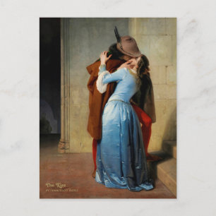 Cartes Pour Fêtes Annuelles Le baiser (Hayez) Romantique Saint-Valentin peintu