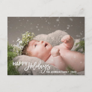 Cartes Pour Fêtes Annuelles Le bébé   de blanc bonnes fêtes premier ajoutent