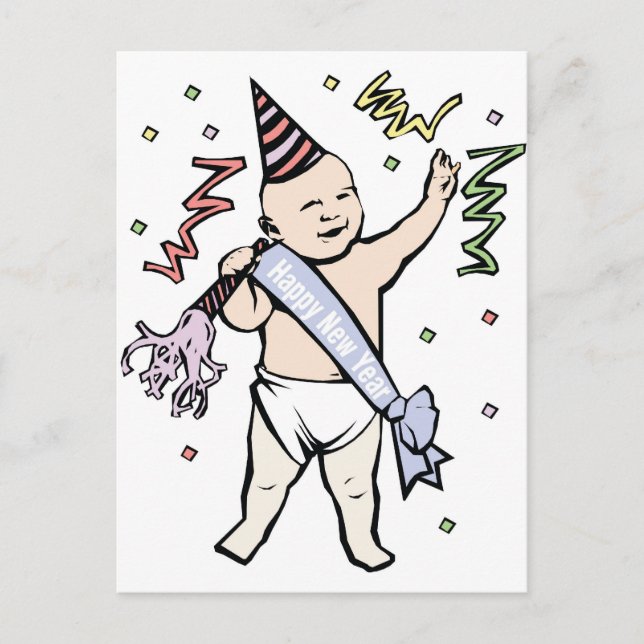 CARTES POUR FÊTES ANNUELLES LE BÉBÉ DE NOUVELLE ANNÉE (Devant)