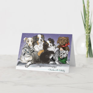 Cartes Pour Fêtes Annuelles Le bonheur est un Noël chiot chaud