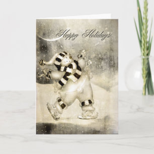Cartes Pour Fêtes Annuelles Le bonhomme de neige d'hier