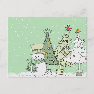 Cartes Pour Fêtes Annuelles le bonhomme de neige souhaite bonnes fêtes
