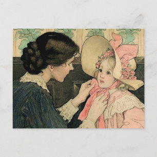 Cartes Pour Fêtes Annuelles Le Bonnet Rose par Jessie Willcox Smith