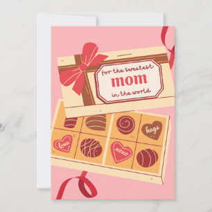 CARTES POUR FÊTES ANNUELLES LE CADEAU DE LA BOÎTE DE CHOCOLAT LA PLUS DOUCE DU