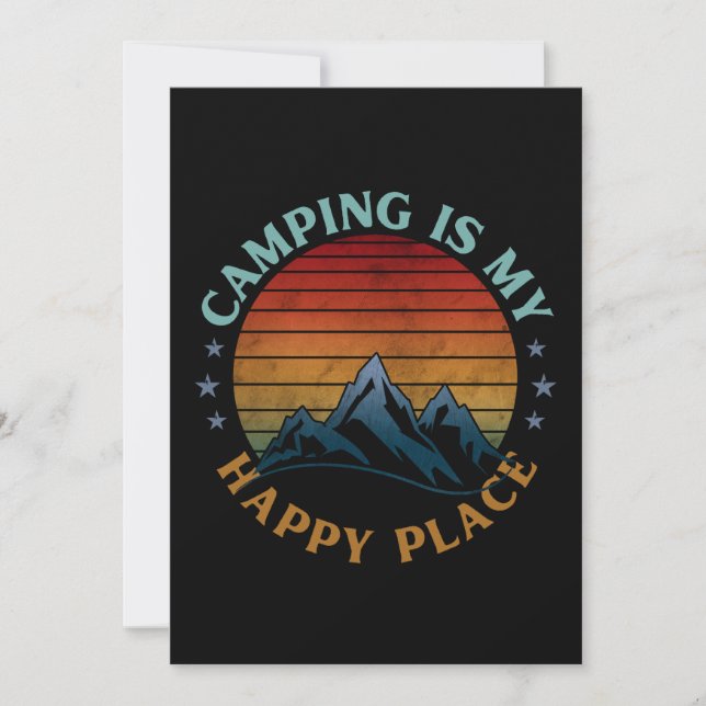 CARTES POUR FÊTES ANNUELLES LE CAMPING EST MON ENDROIT HEUREUX (Devant)