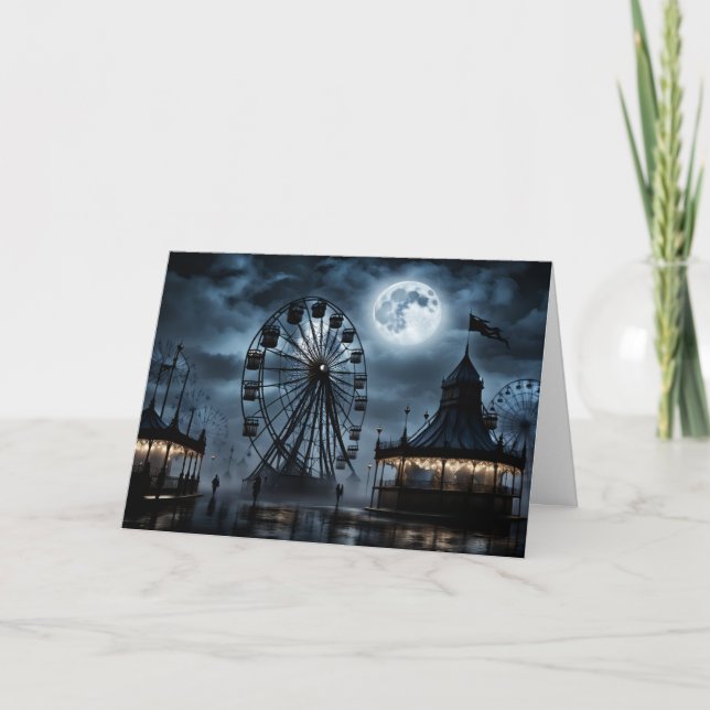 Cartes Pour Fêtes Annuelles Le Carnaval de l'Halloween obscurci (Devant)
